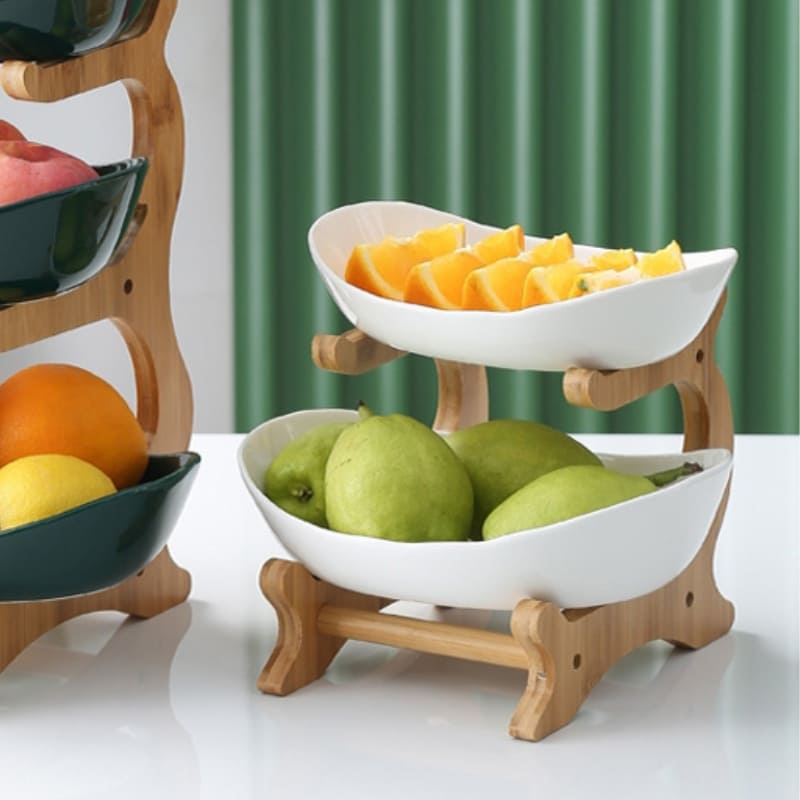 Fruteira de Mesa Cesta de Fruta Bambu