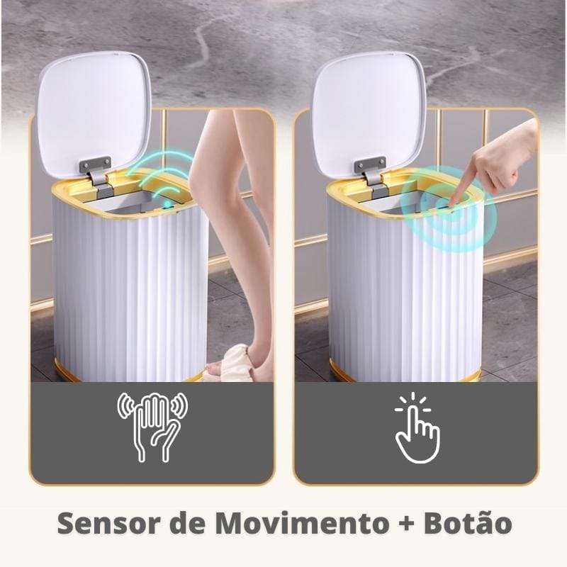 Lixeira para Banheiro e Cozinha Automática com Sensor Inteligente