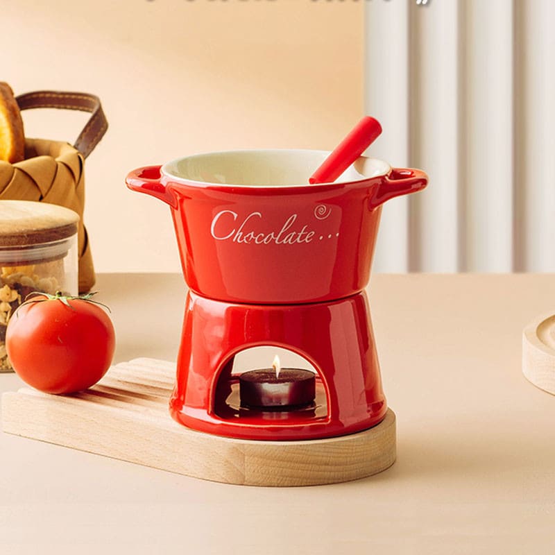 Panela de Fondue de Queijo e Chocolate Cerâmica