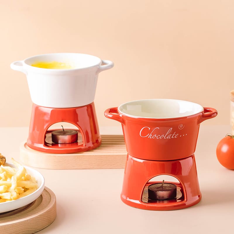 Panela de Fondue de Queijo e Chocolate Cerâmica