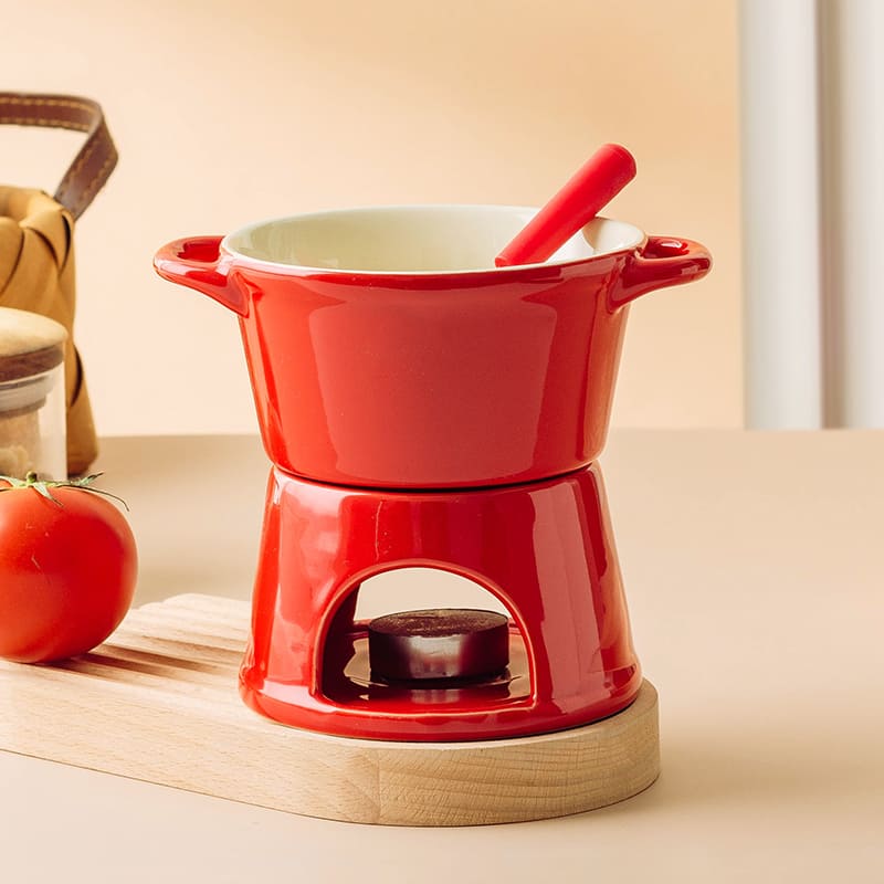 Panela de Fondue de Queijo e Chocolate Cerâmica